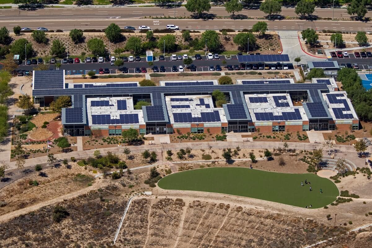 Photo of High Tech High Chula Vista solar panel installation by Sullivan Solar Power